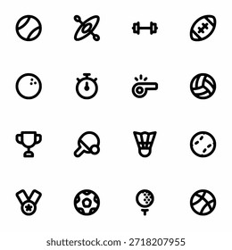 Conjunto de iconos deportivos Ilustración vectorial