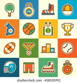 Sport icon set. Vector illustration.