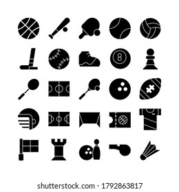 Sport icon set vector solid for website, mobile app, presentation, social media. Suitable for user interface and user experience.