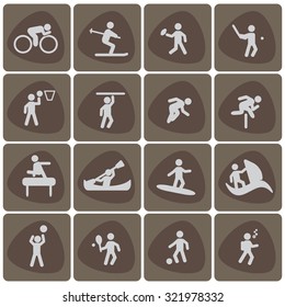 Sport icon set white