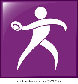 Sport icon for throwing discus illustration