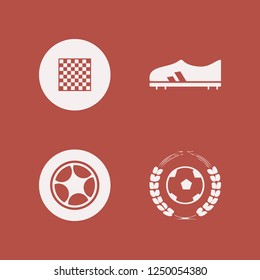 sport icon. sport vector icons set football shoe, chess board, car wheel and football game