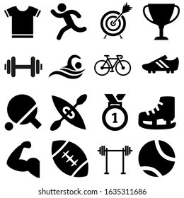 Sport icon vector set. training illustration symbol collection. healthy lifestyle sign.