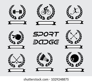sport icon with wheat retro badge logo design illustration