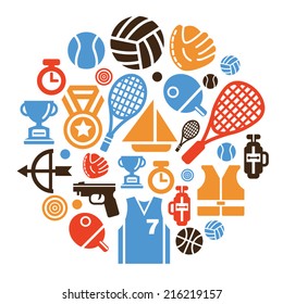Sport Icons in Circle Shape