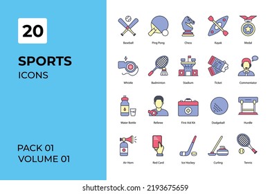 Sport icons collection. Set contains such Icons as American football, athlete, athletic, badminton, and more 