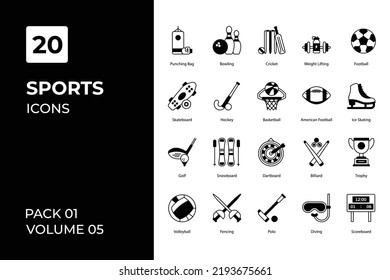 Sport icons collection. Set contains such Icons as American football, athlete, athletic, badminton, and more 