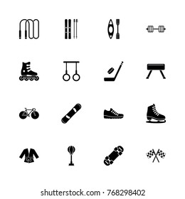 Sport icons - Expand to any size - Change to any colour. Flat Vector Icons - Black Illustration on White Background.