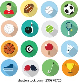 sport icons in flat design