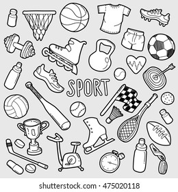 Sport Fitness Colorful Sticker Set Hand Stock Vector (royalty Free 