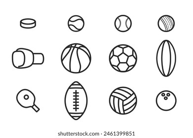 Sport icons isolated on white background. 