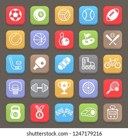 Sport icons for mobile or web. Vector illustration