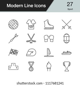 Sport icons. Modern line design set 27. For presentation, graphic design, mobile application, web design, infographics. Vector illustration.