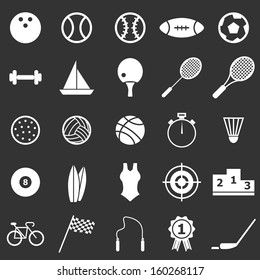 Sport icons on black background, stock vector