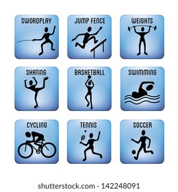sport icons over white background vector illustration