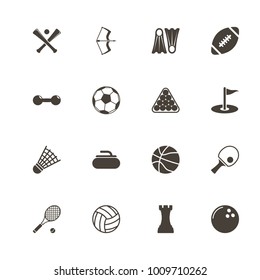 Sport icons. Perfect black pictogram on white background. Flat simple vector icon.
