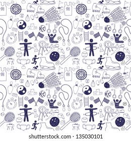 Sport icons seamless pattern