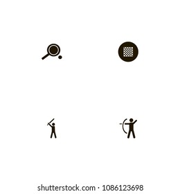Sport icons set. board, baseball, ping pong and archer