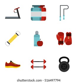 Sport icons set. Flat illustration of 9 sport vector icons for web