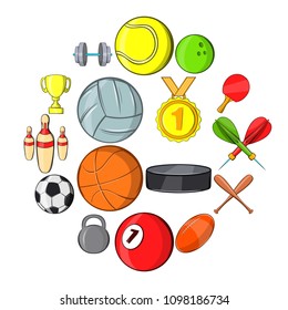 Sport icons set in hand-drawn style isolated on white background