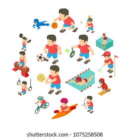 Sport icons set. Isometric illustration of 16 sport vector icons for web