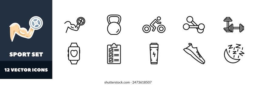 Sport icons set. Linear style. Vector icons