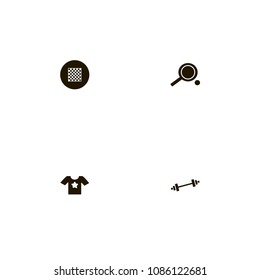 Sport icons set. racket, barbell, gym and shirt