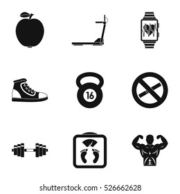 Sport icons set. Simple illustration of 9 sport vector icons for web