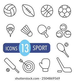 Sport icons set. Icons thin line sport illustration isolated on white background. Sport icon. EPS 10.