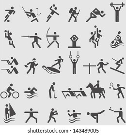 Sport icons set. Vector - Shutterstock ID 143489005