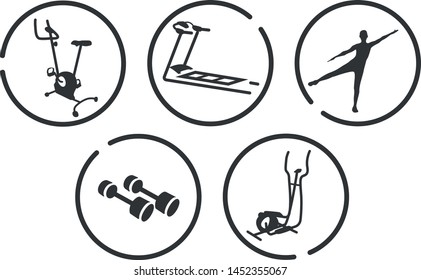 Sport icons set in vector.