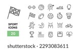 Sport icons set. Vector illustration.