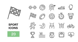 Sport Icons Set. Vector Illustration.