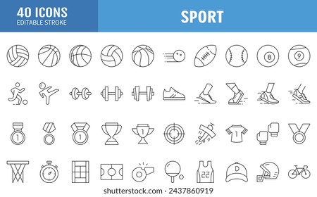 Sport icons set. Vector illustration.