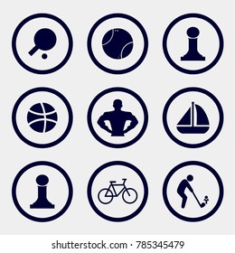 sport icons set, vector illustration.