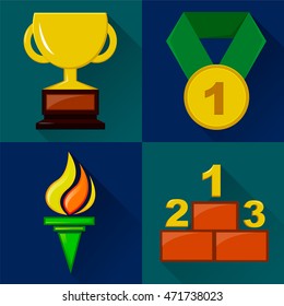 Sport icons. Set of vector illustrations. Olympic Game in Rio. Brazil