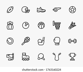 iconos deportivos establecer el estilo de línea vectorial