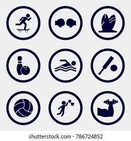 sport icons set, volleyball icon 