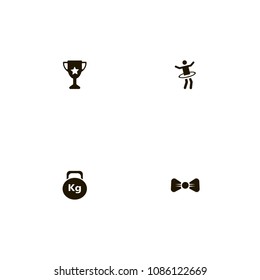 Sport icons set. winner cup, star, athlete and gymnast