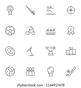 Sport icons. Vector illustration.Outline web icon set - sport and fitness