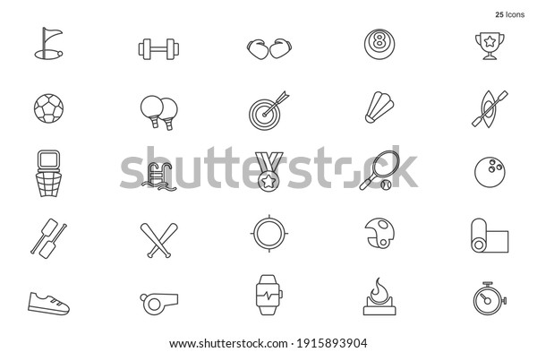Sport Icons -\
Vector Line Series stock illustration Icon, Sport, Soccer Ball,\
Soccer - Sport stock\
illustration