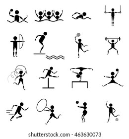 sport icons vector set on white background