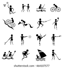 sport icons vector set on white background