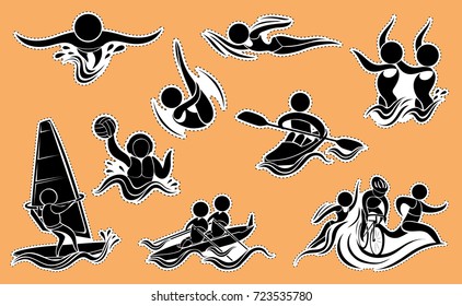 Sport icons for water sports illustration