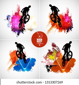 Sport illustration of bmx rider