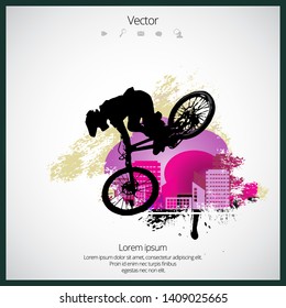 Sport illustration of bmx rider