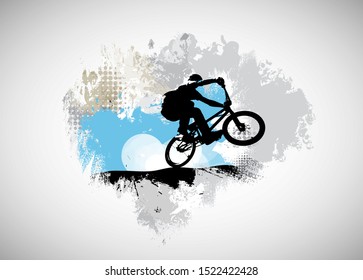 Ilustración deportiva del piloto bmx