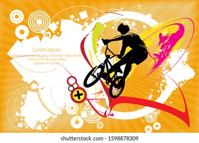 Sport illustration of bmx rider