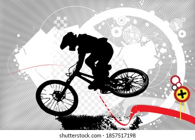 Sport illustration of bmx rider