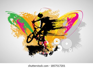Sport illustration of bmx rider